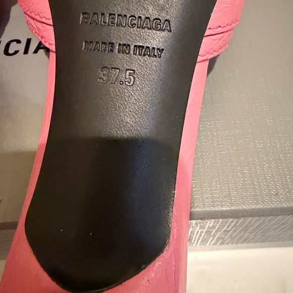 Balenciaga Pink Slide Sandals with Buckle Detail